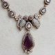 Handmade Brass Metal Jewellery Purple Peacock Necklace Set